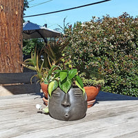 Whistler Face Planter is Handmade Mexican Pottery from Atzompa, Mexico, Home Decor, Indoor or Outdoor Decor