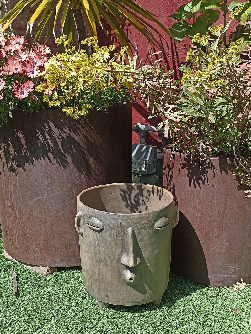Whistler Planter, Big Clay Flower Pot, Handmade Mexican Pottery of Atzompa, Mexico, Home Decor, Indoor Outdoor Decor, Substantial Plant Pot