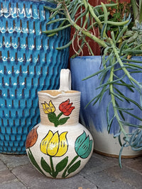 Pitcher Planter, Ceramic Flower Pot, Handmade Mexican Pottery from Atzompa, Mexico, Home Decor, Indoor or Outdoor Decor, Charming Plant Pot