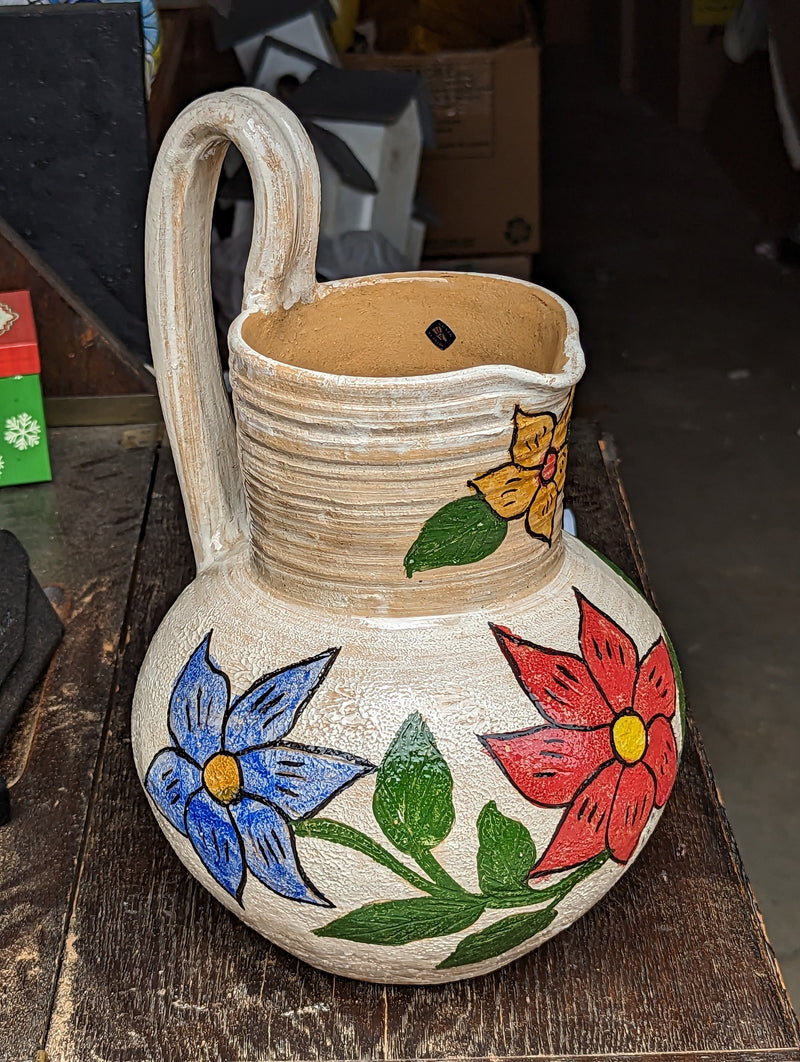 Pitcher Planter, Ceramic Flower Pot, Handmade Mexican Pottery from Atzompa, Mexico, Home Decor, Indoor or Outdoor Decor, Charming Plant Pot