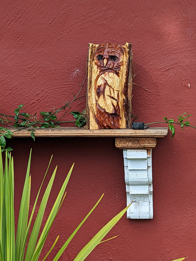 Barn Owl Garden Statue, Owl Wall Art, Barn Owl Decor, Chainsaw Art, Carved Owl Statue, Owl Decorations, Outdoor Garden Statue