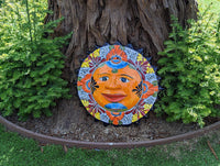 Talavera Sun Wall Art Decor, Ceramic Sun Figurine, Mexica Pottery, Outdoor Decor