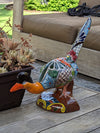 Roadrunner Yard Art, Colorful Bird Art, Talavera Roadrunner Metal Bird Decor, Metal Bird Ornament, Bird Statue Decor For Your Home Or Yard