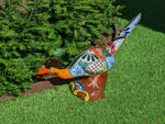 Roadrunner Yard Art, Colorful Bird Art, Talavera Roadrunner Metal Bird Decor, Metal Bird Ornament, Bird Statue Decor For Your Home Or Yard