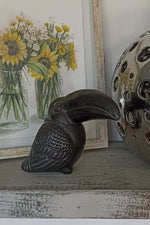 Toucan Home Decor, Barro Negro Black Clay, Handmade Mexican Pottery from San Bartolo near Oaxaca, Mexico