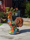 Rooster Statue Garden Decor, Talavera Pottery, Mexican Home Decor, Handmade Rooster Figurine, Indoor Outdoor, Large Decorative Rooster