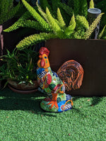 Rooster Statue Garden Decor, Talavera Pottery, Mexican Home Decor, Handmade Rooster Figurine, Indoor Outdoor, Large Decorative Rooster