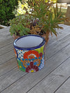 Colorful 7" Round Flower Pot, Talavera Ceramic Planter, Handmade Pottery, Outdoor Garden Decor, Indoor Home Decor, Unique Housewarming Gift