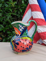 Beverage Pitcher, Handmade Talavera Pottery, Large Pitcher for Water, Lemonade, Drinks, Juice, Home Barware Party Pitcher, Mexican Decor