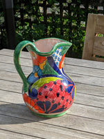 Beverage Pitcher, Handmade Talavera Pottery, Large Pitcher for Water, Lemonade, Drinks, Juice, Home Barware Party Pitcher, Mexican Decor