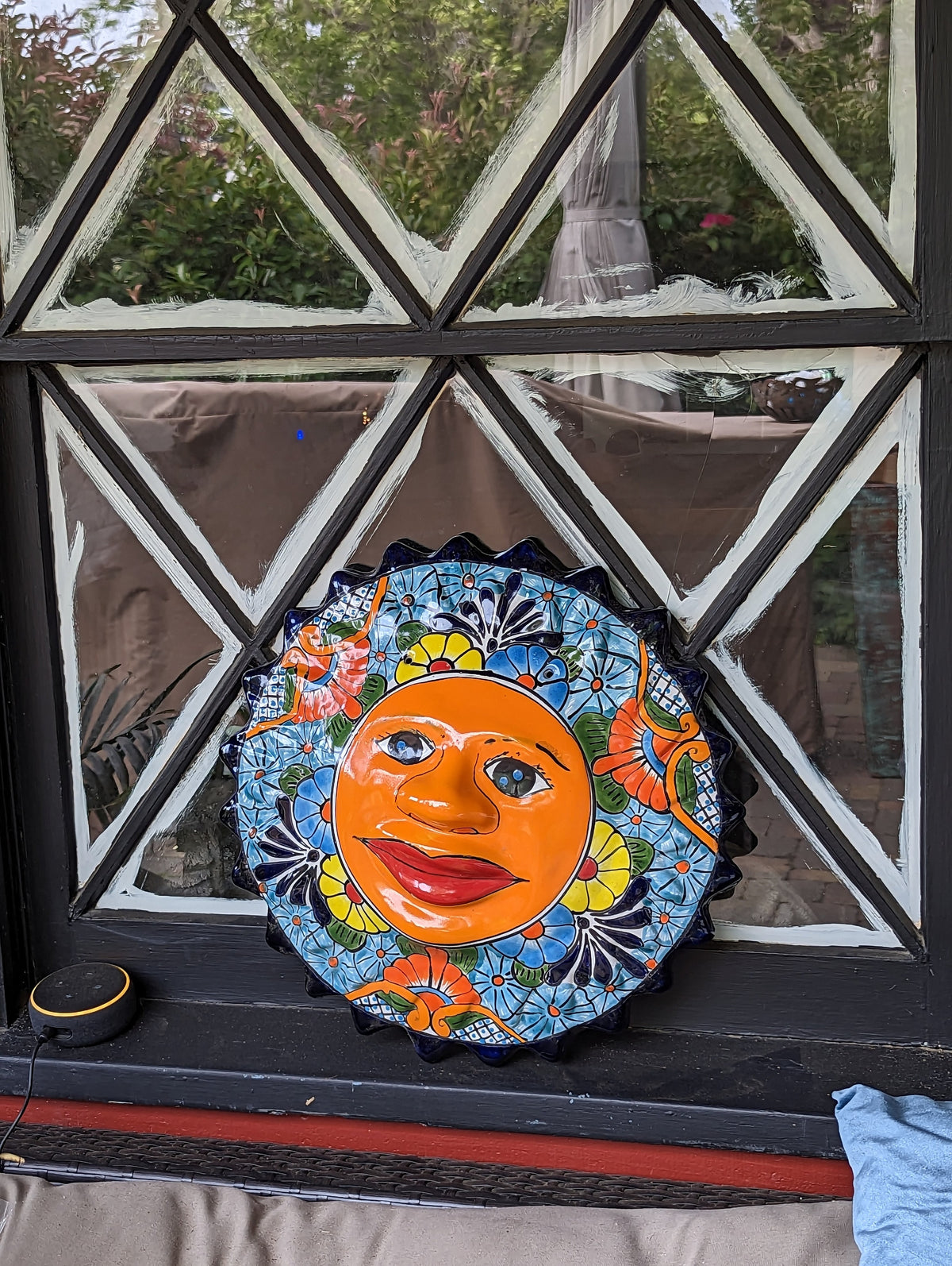 Talavera Sun Wall Art Decor, Ceramic Sun Figurine, Mexica Pottery, Outdoor Decor