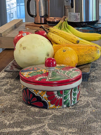 Tortilla Warmer, Talavera Pottery, Ceramic Tortilla Holder, Handmade Mexican Decor, Taco Warmer, Bread Warmer