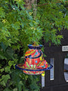 Ceramic Bird Feeder, Talavera Pottery, Decorative Outdoor Hanging Feeder Station w Chain, Handmade Mexican Pottery, Attract Wild Birds