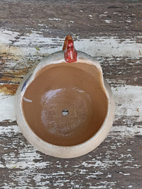 Ceramic Chicken Planter, Flower Pot, Handmade Mexican Pottery from Atzompa, Mexico, Home Decor, Indoor or Outdoor Decor, Charming Plant Pot