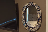 Bathroom Mirror, Talavera Wall Decor, Vanity Mirror, Oval Decorative Mirror, Ceramic Mirror Can Hang Vertically or Horizontally