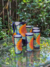 Talavera Ceramic Pitcher & Six Glasses, Handmade Talavera Pottery, Ceramic Water Pitcher, Ceramic Kitchen Pitcher, Mexican Pottery