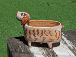Ceramic Dog Planter, Flower Pot, Handmade Mexican Pottery from Atzompa, Mexico, Home Decor, Indoor or Outdoor Decor, Charming Plant Pot