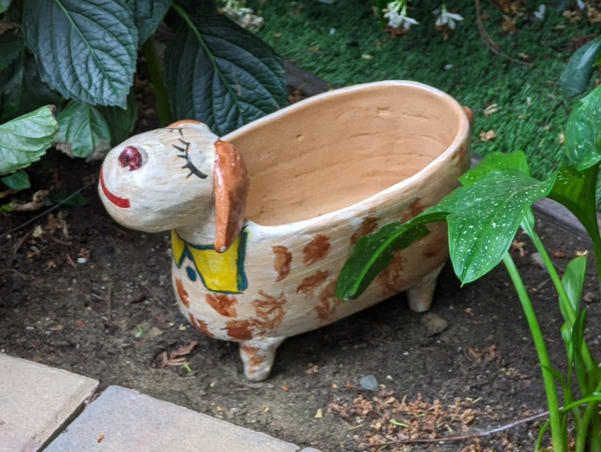 dog planter pot Ceramic Dog Planter, Flower Pot, Handmade Mexican Pottery from Atzompa – LUV2BRD