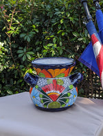 Colorful 10.5" Round Planter, Talavera Ceramic Flower Pot, Handmade Pottery, Outdoor Garden Decor, Indoor Home Decor, Unique Gift