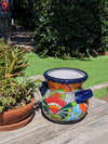 Colorful 10.5" Round Planter, Talavera Ceramic Flower Pot, Handmade Pottery, Outdoor Garden Decor, Indoor Home Decor, Unique Gift