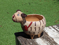 Ceramic Dog Planter, Flower Pot, Handmade Mexican Pottery from Atzompa, Mexico, Home Decor, Indoor or Outdoor Decor, Charming Plant Pot