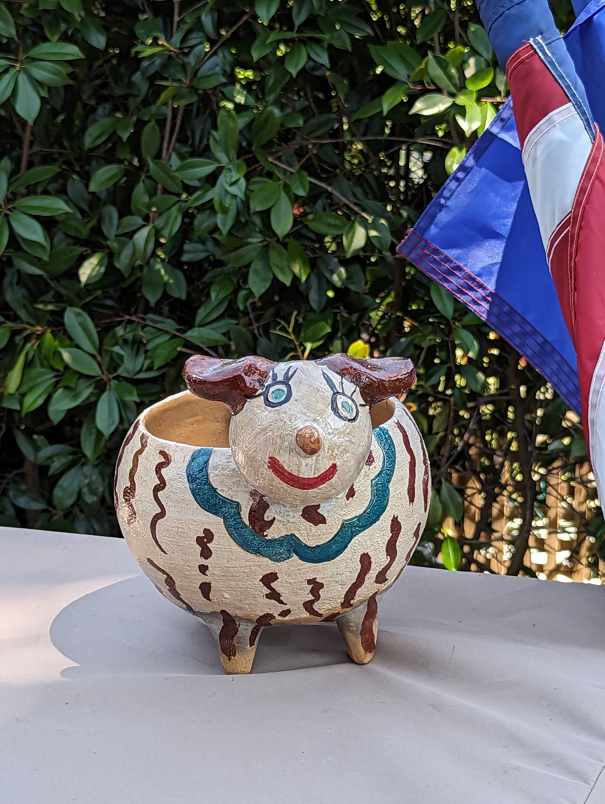 Ceramic Dog Planter, Flower Pot, Handmade Mexican Pottery from Atzompa, Mexico, Home Decor, Indoor or Outdoor Decor, Charming Plant Pot