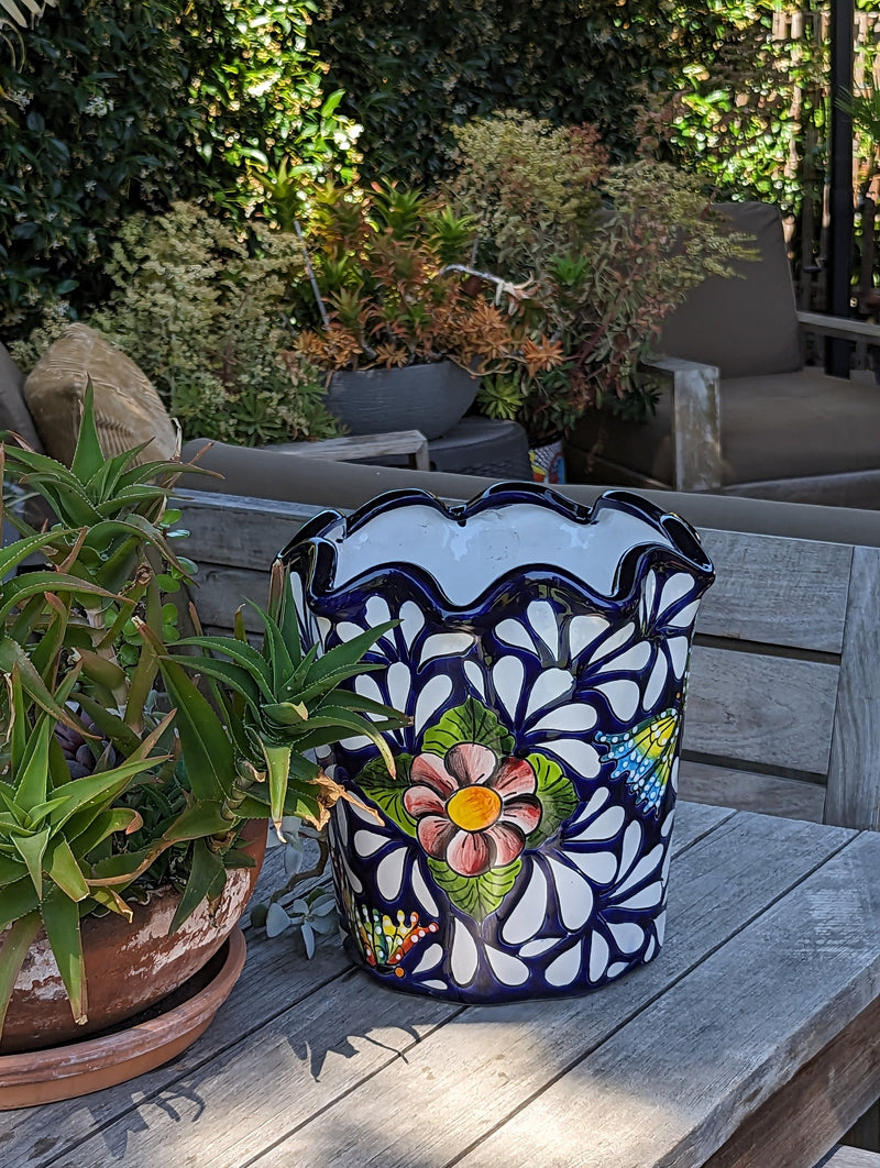 Talavera Flower Pot, Stunning Garden Decor & Yard Art, Ceramic Planter, Handmade Mexican Pottery, Eye-catching Porch Decor or Indoor Planter