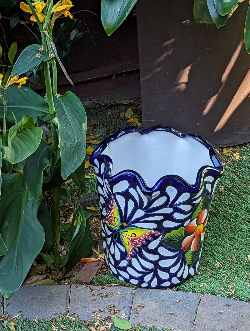 Talavera Flower Pot, Stunning Garden Decor & Yard Art, Ceramic Planter, Handmade Mexican Pottery, Eye-catching Porch Decor or Indoor Planter