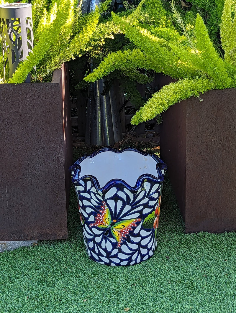 Talavera Flower Pot, Stunning Garden Decor & Yard Art, Ceramic Planter, Handmade Mexican Pottery, Eye-catching Porch Decor or Indoor Planter