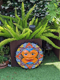 Talavera Sun Wall Art Decor, Ceramic Sun Figurine, Mexica Pottery, Outdoor Decor
