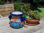 Colorful 10.5" Round Planter, Talavera Ceramic Flower Pot, Handmade Pottery, Outdoor Garden Decor, Indoor Home Decor, Unique Gift