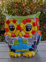 Talavera Owl Flower Pot, Ceramic Planter, Handmade Talavera Pottery, Garden Decor, Outdoor Decorations, Indoor Home Decor, Cute Owl Gifts