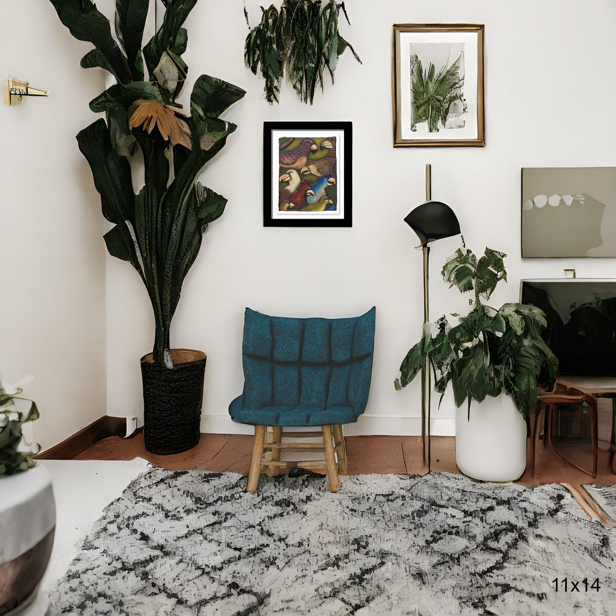 Art Print Wall Decor: Parrot Party | Frameable Gallery Wall Art used as Art Print for Living Room Wall Decor, Home Decor, Mexican Art