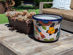 Birds & Blooms Round Flower Pot Ceramic Planter, Handmade Talavera Pottery use as Outdoor Garden Decor, Indoor Home Decor, Housewarming Gift