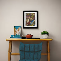 Art Print Wall Decor: Parrot Party | Frameable Gallery Wall Art used as Art Print for Living Room Wall Decor, Home Decor, Mexican Art