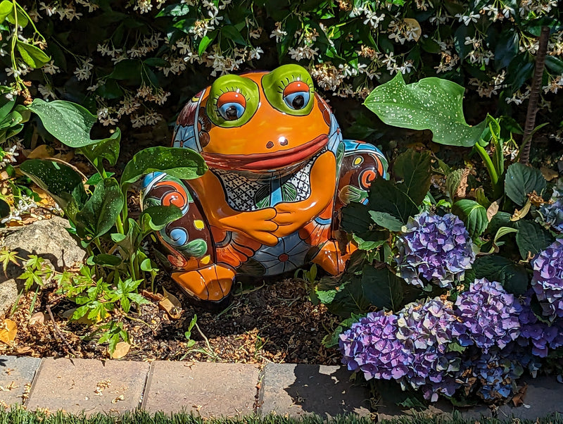 Frog Flower Pot, Colorful Ceramic Planter, Talavera Pottery, Indoor Outdoor Planter, Talavera Pot, Mexican Planter, Handmade Frog Pot, Large