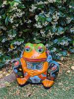 Frog Flower Pot, Colorful Ceramic Planter, Talavera Pottery, Indoor Outdoor Planter, Talavera Pot, Mexican Planter, Handmade Frog Pot, Large