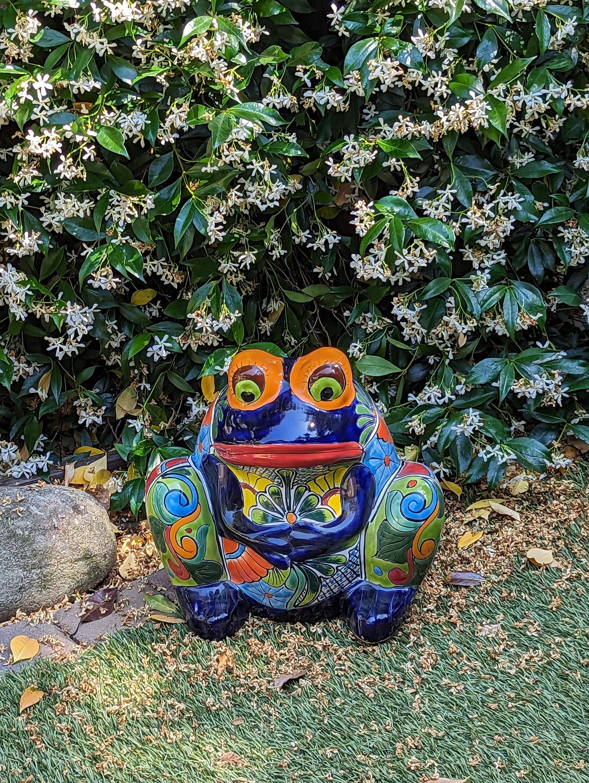 Frog Flower Pot, Colorful Ceramic Planter, Talavera Pottery, Indoor Outdoor Planter, Talavera Pot, Mexican Planter, Handmade Frog Pot, Large
