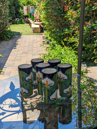 Six Talavera Ceramic Glasses, Handmade Talavera Pottery, Ceramic Water Glasses, Ceramic Kitchen Cupps, Mexican Pottery