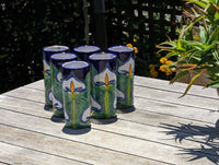 Six Talavera Ceramic Glasses, Handmade Talavera Pottery, Ceramic Water Glasses, Ceramic Kitchen Cupps, Mexican Pottery