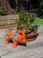 Ceramic Planter, Cute Pig Flower Pot, Pig Decor, Flower Pots Outdoor, Talavera Pottery, Handmade, Cute Pig Gift, Ceramic Pig Figurine