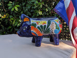 Ceramic Planter, Cute Pig Flower Pot, Pig Decor, Flower Pots Outdoor, Talavera Pottery, Handmade, Cute Pig Gift, Ceramic Pig Figurine