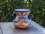 Gorgeous 10.5" Round Planter, Talavera Ceramic Flower Pot, Handmade Pottery, Outdoor Garden Decor, Indoor Home Decor, Unique Gift