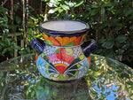 Colorful 10.5" Round Planter, Talavera Ceramic Flower Pot, Handmade Pottery, Outdoor Garden Decor, Indoor Home Decor, Unique Gift