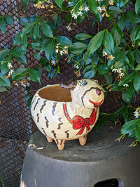 Ceramic Dog Planter, Flower Pot, Handmade Mexican Pottery from Atzompa, Mexico, Home Decor, Indoor or Outdoor Decor, Charming Plant Pot