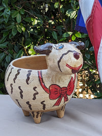 Ceramic Dog Planter, Flower Pot, Handmade Mexican Pottery from Atzompa, Mexico, Home Decor, Indoor or Outdoor Decor, Charming Plant Pot