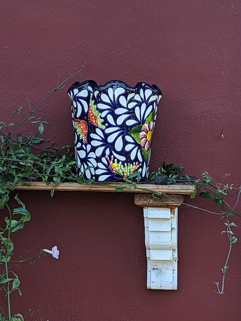 Talavera Flower Pot, Stunning Garden Decor & Yard Art, Ceramic Planter, Handmade Mexican Pottery, Eye-catching Porch Decor or Indoor Planter