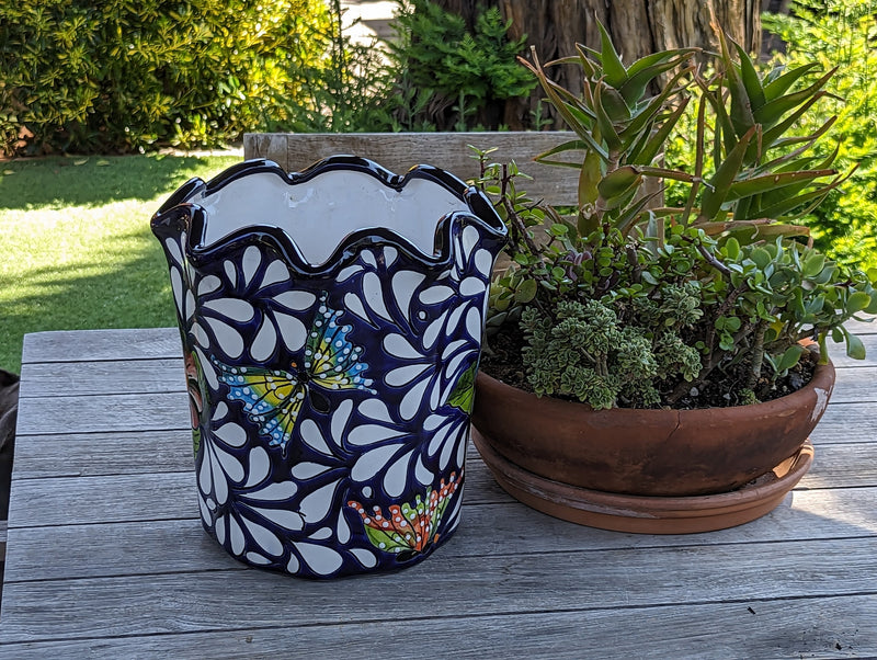 Talavera Flower Pot, Stunning Garden Decor & Yard Art, Ceramic Planter, Handmade Mexican Pottery, Eye-catching Porch Decor or Indoor Planter