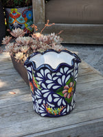 Talavera Flower Pot, Stunning Garden Decor & Yard Art, Ceramic Planter, Handmade Mexican Pottery, Eye-catching Porch Decor or Indoor Planter