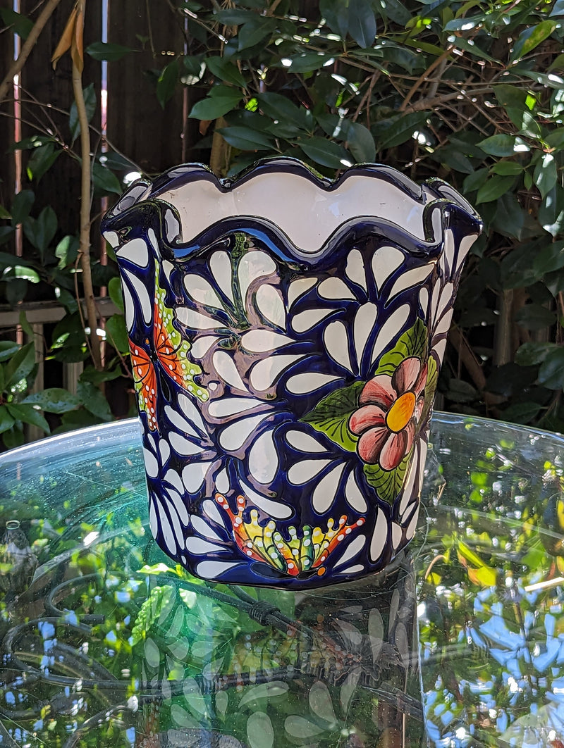 Talavera Flower Pot, Stunning Garden Decor & Yard Art, Ceramic Planter, Handmade Mexican Pottery, Eye-catching Porch Decor or Indoor Planter